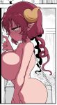  big_breasts blush boob_press breast_squish breasts colored_sketch dragon female hair horn huge_breasts humanoid humanoid_pointy_ears ilulu miss_kobayashi&#039;s_dragon_maid not_furry nude pink_hair pressed_against ringing_bell short_stack sketch solo squish 