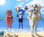  amy_rose anthro beach big_breasts bikini bodily_fluids bovid breasts caprine clothing eulipotyphlan female group hedgehog hi_res huge_breasts idw_publishing lanolin_the_sheep_(sonic) male male/female mammal megahand6 seaside sega sheep sonic_the_hedgehog sonic_the_hedgehog_(comics) sonic_the_hedgehog_(idw) sonic_the_hedgehog_(series) sweat swimwear trio wisp_(disambiguation) 