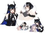  5girls animal_ear_fluff animal_ears asymmetrical_horns bare_shoulders bird black_hair blonde_hair blue_hair collar colored_inner_hair demon_horns dog_ears dog_girl dog_tail dress eus_ing fluffy fur_trim fuwawa_abyssgard gloves goose grey_hair hair_ornament holoadvent hololive hololive_english horns koseki_bijou long_hair mococo_abyssgard multicolored_hair multiple_girls nerissa_ravencroft pink_hair purple_eyes shiori_novella siblings sisters split-color_hair streaked_hair tail twins two-tone_hair virtual_youtuber 