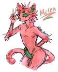  cat_tail domestic_cat felid feline felis genitals girly hi_res keni_kun_sama male mammal melon(oc) penis pupils slit_pupils smile solo tail 