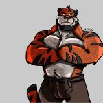  anthro bara_tiger barazoku blain blain_wolf bulge demons_within demonswithin edwin felid feline furry furryart hi_res himbo humanoid invalid_tag k9point5 male mammal pantherine sleth solo tiger visual_novel 