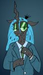  anthro arthropod breaking_bad changeling changeling_queen clothing crossover dark_body dark_skin female friendship_is_magic gustavo_fring hasbro jgrieves my_little_pony queen_chrysalis_(mlp) solo suit 