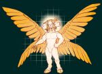  2_horns 4_wings abs actually_biblically_accurate_angel angel anthro biblically_accurate_angel bovid bovine cattle cherubim chingx clawed_fingers cloven_hooves dewclaw_hooves feathered_wings feathers felid handpaw hi_res hooves horn lion male mammal multi_head multi_wing nipples nude null_bulge pantherine pawpads paws pecs solo wings yellow_wings 