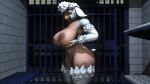  anthro big_breasts big_butt bovid breast_expansion breasts butt butt_expansion caprine curvy_figure dawn_bellwether disney expansion eyewear eyewear_only female glasses glasses_only hi_res holding_breast hourglass_expansion hourglass_figure mammal nude prison prison_cell prisoner sanguine_paladin sheep shocked_expression solo thick_thighs wide_hips zootopia 