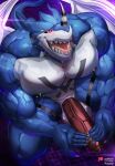  anthro bandai_namco big_penis biped digimon digimon_(species) exveemon genitals hi_res huge_penis hypnosis magangz male mind_control muscular muscular_male nipple_piercing nipples nude penis piercing solo 