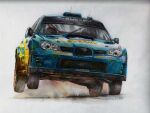  artist_name blue_car car colored_pencil_(medium) motor_vehicle no_humans original race_vehicle racecar rally_car road simple_background subaru_(brand) subaru_wrx traditional_media twitter_username vehicle_focus white_background yasuyuki3080 