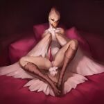  1:1 2023 absurd_res anthro avian azazello beak detailed_background digital_media_(artwork) erection feathers genitals hi_res huge_filesize knock-kneed looking_at_viewer male mammal mcrepsi nude pillow shaded soft_shading solo underfluffies 
