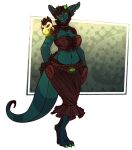  anthro big_breasts biped breasts claws clothing digital_media_(artwork) dragon female glowing glowing_horn glowing_nails hair hi_res horn magic_user monster necromancer shestaroo solo tanks_(artist) witch_costume 