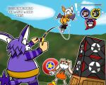  5:4 assisted_exposure bat big_the_cat clothing crate cream_the_rabbit embarrassed felid feline fishing_line fishing_rod himitsu lagomorph leporid mammal rabbit rouge_the_bat sega sonic_the_hedgehog_(series) undressing 