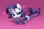  &lt;3 2018 blue_eyes clothed clothing cutie_mark ear_piercing equid equine eyeshadow female feral friendship_is_magic hair half-closed_eyes hasbro hi_res hooves horn legwear long_hair looking_at_viewer lying makeup mammal my_little_pony narrowed_eyes on_front open_mouth piercing purple_hair purple_tail rarity_(mlp) sketchy_skylar solo stockings tail thigh_highs unicorn white_body 