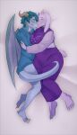  anthro boss_monster bovid caprine chubby_female clothed clothing cuddling darkriallet dragon duo embrace feet female goat hi_res horn hug male male/female mammal nuzzling raxym_(dragon_sinner) snouts_touching tail toriel turquoise_hair undertale undertale_(series) wings 
