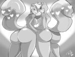  &lt;3 2023 anthro anthrofied big_butt breasts butt curvy_figure duo female female/female greyscale hasbro huge_butt jewelry littlest_pet_shop littlest_pet_shop_(2012) looking_at_viewer looking_back looking_back_at_viewer mammal mephitid mitzi_(lps) monochrome necklace pepper_clark presenting presenting_hindquarters raised_tail shonuff signature skunk tail wide_hips 