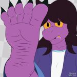  5_toes animated anthro deltarune domedvortex feet female foot_fetish humanoid_feet plantigrade reptile scalie soles solo susie_(deltarune) toe_spread toes undertale_(series) 