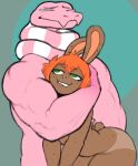  absurd_res anthro big_butt buckteeth butt duo embrace female freckles green_eyes hair hi_res hug humanoid jack_smith lagomorph lake_smith larger_male leporid male male/female mammal muscle_worship muscular muscular_male nude rabbit rawhell reptile scalie scut_tail short_hair short_tail size_difference smaller_female snake tail tan_body teeth wide_hips 