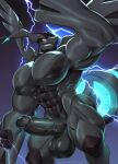  anthro balls big_pecs big_penis butt demondragoncyan erection generation_5_pokemon genitals hi_res humanoid legendary_pokemon looking_at_viewer male muscular muscular_male nintendo nipples pecs penis pokemon pokemon_(species) smile solo vein veiny_penis zekrom 