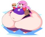  absurd_res belly big_belly big_breasts big_butt bottom_heavy bottomwear breasts burger butt clothing elise_(mysterydad) female food footwear hair hi_res huge_butt huge_thighs humanoid humanoid_pointy_ears hyper hyper_butt hyper_thighs looking_aside mysterydad navel not_furry obese obese_female obese_humanoid overweight overweight_female overweight_humanoid pink_hair red_eyes shirt shoes solo standing thick_thighs topwear vampire 
