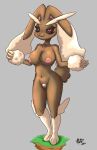  2023 absurd_res anthro breasts female fur generation_4_pokemon genitals hi_res lopunny nickofthebra nintendo nipples pokemon pokemon_(species) pussy signature solo 