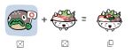  emoji_kitchen_(meme) equal_sign equation fusion gyogyoto-san_(idoly_pride) idoly_pride meme nabe_(idoly_pride) no_humans plum_(arch) plus_sign 