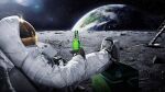  absurdres astronaut beer_bottle highres non-web_source realistic sitting space tag_me 