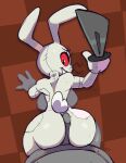  2022 absurd_res anthro butt duo erection faceless_character faceless_male female female_focus first_person_view five_nights_at_freddy&#039;s genitals hi_res holding_knife holding_object hot_dogging knife lagomorph leporid looking_at_viewer looking_back looking_back_at_viewer male male/female male_pov mammal monamania penis rabbit red_eyes scottgames sex solo_focus vanny_(fnaf) white_body 