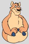  anthro belly big_belly black_nose brok_the_investigator brown_body hubie360 humanoid_hands kangaroo macropod male mammal marsupial official_art overweight overweight_male simple_background sin_(brok_the_investigator) solo 