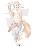  abs absurd_res anthro athletic athletic_anthro athletic_male balls bedroom_eyes big_balls big_penis canid canine cellphone cheek_tuft chest_tuft clothed clothing dullvivid ears_down erection facial_tuft fennec fox fur genitals half-closed_eyes hi_res huge_balls huge_penis humanoid_genitalia humanoid_penis male mammal multicolored_body multicolored_fur muscle_tone narrowed_eyes neck_tuft pecs penis phone pivoted_ears seductive selfie shirtless shirtless_anthro shirtless_male simple_background smartphone smile solo sweatpants tan_body tan_fur tiptoes tuft two_tone_body two_tone_fur vein veiny_penis white_background white_body white_fur 