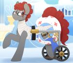  + amber_eyes bandage cast clothed clothing cloudsdale diaper diaper_fetish equid equine eyewear fan_character feral glasses hasbro hi_res mammal my_little_pony pegasus quadruped shuphle wearing_diaper wheelchair wings 
