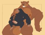 anthro bear brown_body brown_fur duo erection fur genitals grin male male/male mammal mole_(disambiguation) one_eye_closed penis sex size_difference slightly_chubby smile unrealrui wink 