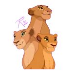  absurd_res disney felid female feral group hi_res kiara_(the_lion_king) kingsimba lion mammal nala_(the_lion_king) pantherine portrait sarabi_(the_lion_king) simple_background smile the_lion_king trio white_background 