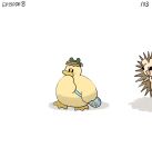 angry bag bird blue_bag bottle_cap diva_(hyxpk) duck duckling english_commentary english_text frog_headband hedgehog highres no_humans numbered original page_number shoulder_bag simple_background walking white_background 