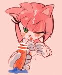  amy_rose anthro blue_body blue_fur bodily_fluids breasts censored clothing cum cum_on_face duo ejaculation eulipotyphlan faceless_character faceless_male female fur genital_fluids genitals gloves green_eyes handwear hedgehog hi_res m_ajcoco male male/female mammal one_eye_closed penis pink_body pink_fur sega sonic_the_hedgehog_(series) tongue tongue_out 
