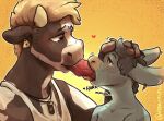  &lt;3 anthro artist_name asinus asphyxiation big_tongue black_body black_fur black_hair blonde_hair bodily_fluids bovid bovine cattle choking clothed clothed/nude clothed_anthro clothed_male clothing digital_media_(artwork) donkey donkeyramen duo ear_piercing ear_ring equid equine eye_contact eyebrows fur gagging grey_body grey_fur hair jewelry kissing long_tongue looking_at_another male male/male mammal narrowed_eyes necklace nude nude_anthro nude_male piercing raised_eyebrows red_heart ring_piercing saliva saliva_on_tongue shirt simple_background size_difference tank_top tongue tongue_down_throat topwear vowelless white_body white_clothing white_fur white_shirt white_tank_top white_topwear yellow_background 
