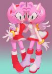  accessory amy_rose annoyed annoyed_expression anthro boots bracelet clone clothing dress duo eulipotyphlan female footwear hair_accessory hairband hedgehog hi_res inverted_color jewelry mammal sa_ssssa sega sonic_the_hedgehog_(series) 