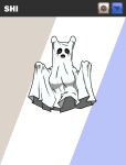  bedsheet_ghost embarrassed female ghost horn invisible monster_girl_(genre) rottentuttifrutti sheet_ghost solo spirit 