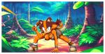  absurd_res accidental_exposure angry_eyes anthro badger blue_eyes blush boomerang breasts female fight forest hi_res jungle looking_at_viewer mammal multicolored_body mustelid musteline nipples plant sega solo sonic_boom sonic_the_hedgehog_(series) sticks_the_jungle_badger the_knight tree 