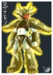  abs absurd_res anthro armor bandai_namco blue_body curizzu_1311 digimon digimon_(species) glowing glowing_eyes hi_res japanese_text magnamon magnamon_(black) male midriff red_eyes scalie solo text 