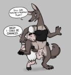  anthro avo_(weaver) balls bodily_fluids bottomless bovid canid canine canis caprine clothed clothing cum dialogue disney duo female genital_fluids genitals hi_res makeup male male/female mammal nude pack_street penis pussy remmy_cormo sex sheep skunkbutt_(artist) vaginal wolf zootopia 