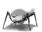  animal_focus black_mouth extra_legs fish greyscale gyo_ugomeki_bukimi horror_(theme) monochrome monster no_humans open_mouth original sacabambaspis shilokuma simple_background sketch triangle_mouth white_background 