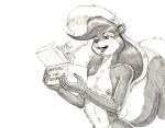 2023 anthro areola baron_engel box breasts container duo eyebrows eyelashes female fur graphite_(artwork) hair holding_object mammal mephitid micro monochrome mouse murid murine navel nipples nude open_mouth pencil_(artwork) petina_demouse rodent rosemary_parker_(character) size_difference skunk traditional_media_(artwork) 