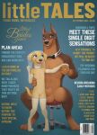  2023 age_difference anthro armwear balls canid canine canis child clothed clothing cover digital_media_(artwork) domestic_dog duo english_text female flat_chested fur genitals hi_res legwear magazine_cover male mammal size_difference tail text thigh_highs wedding_veil young zaush 