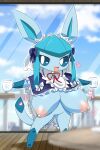  &lt;3 anthro areola big_breasts breasts clothed clothing eeveelution female generation_4_pokemon glaceon hi_res lets0020 looking_at_viewer mammal nintendo nipples pokemon pokemon_(species) smile solo 