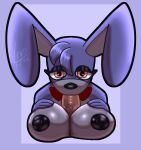  anthro areola big_breasts black_areola black_eyeshadow black_nipples bonnie_(fnaf) breast_play breasts crossgender duo eyelashes eyeshadow fellatio female first_person_view five_nights_at_freddy&#039;s floppy_ears fur genitals head_tuft hi_res huge_breasts human lagomorph leporid lewdabis looking_at_viewer lop_ears makeup male mammal nipples oral penile penis pink_eyes pov_blowjob pov_titfuck purple_background purple_body purple_fur rabbit red_bow scottgames sex simple_background titfuck tuft 