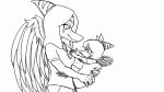  16:9 5_fingers amber_(snoot_game) animated anon_(snoot_game) anthro arm_feathers baby bald black_and_white camera clothing daughter_(lore) duo faceless_character faceless_human faceless_male fang_(gvh) feathered_wings feathers female fingers frill_(anatomy) goodbye_volcano_high grin hair holding_another human jacket_ignites jewelry male mammal monochrome mother_(lore) mother_and_child_(lore) mother_and_daughter_(lore) necklace onomatopoeia parent_(lore) parent_and_child_(lore) parent_and_daughter_(lore) pendant pterodactylus pterosaur reptile scalie shirt simple_background smile snoot_game snout solo sound_effects text topwear widescreen wings young 