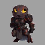  absurd_res alien armor black_armor chibi clothing cute_eyes facial_markings female halo_(series) head_markings hi_res leafjuly markings microsoft sangheili solo xbox_game_studios xyda 