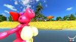  16:9 2023 3d_(artwork) accessory anthro beach beach_chair beach_towel big_breasts birdo bow_(feature) bow_accessory bow_ribbon breasts detailed_background digital_media_(artwork) eyes_closed featureless_breasts female hair_accessory hair_bow hair_ribbon hi_res mario_bros nintendo partially_submerged pink_body red_bow reptile ribbons scalie seaside solo source_filmmaker thecheshireguy thick_thighs towel water widescreen 