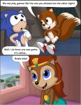 absurd_res anthro archie_comics bed bedroom canid canine comic crown eulipotyphlan female fox furniture ground_squirrel headgear hedgehog hi_res male mammal miles_prower omatic rodent royalty sally_acorn sciurid sega sonic_the_hedgehog sonic_the_hedgehog_(archie) sonic_the_hedgehog_(comics) sonic_the_hedgehog_(series) tiara whoreomatic young 