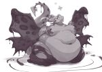  anthro belly big_belly big_breasts breasts corruption dragon female hi_res horn huge_belly miluinaoxie multi_wing navel obese obese_anthro obese_female overweight overweight_anthro overweight_female pasties slime solo wings 