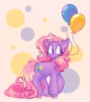  balloon cutie_mark earth_pony equid equine female feral hair hasbro hi_res hooves horse inflatable mammal mlp_g3 my_little_pony pink_hair pink_tail pinkie_pie_(g3) pony purple_body sidruni smile solo sparkles tail 