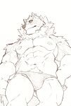  abs absurd_res anthro bulge canid canine canis clothing domestic_dog heylaw21 hi_res husky lifewonders live_a_hero male mammal monomasa muscular muscular_anthro muscular_male navel nipples nordic_sled_dog pecs shirtless sketch solo speedo spitz swimwear 