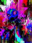  abstract absurdres animal_focus black_sclera colored_sclera colorful commentary glitch highres iron_jugulis looking_at_viewer multiple_heads no_humans non-humanoid_robot open_mouth otonoha_aika pink_eyes pokemon pokemon_(creature) robot robot_animal solo 